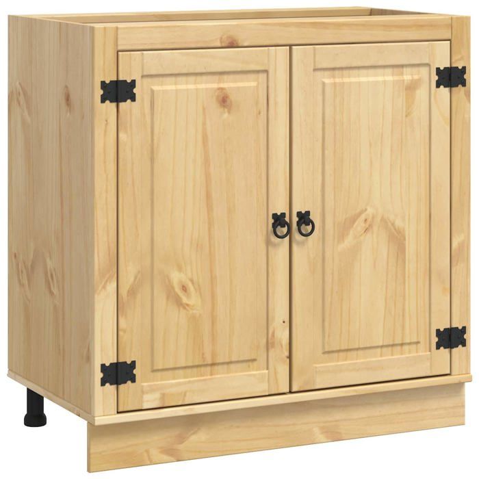 Armoire en pin massif - vidaXL - Miel - 80x46x81 5 cm - Grand espace de stockage - 1 étagère - 2 portes