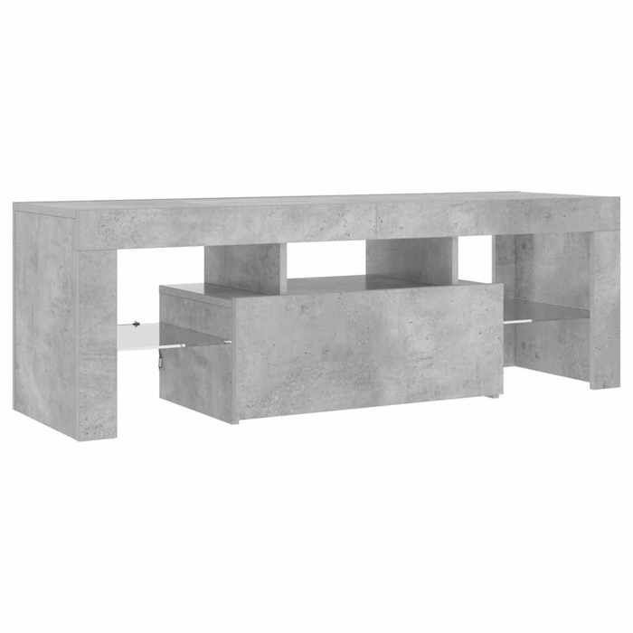 Printemps 2026 SoldesArmoire TV/TABLE TV - Gris - NEUF - Meuble TV avec lumières LED gris béton 120x35x40 cm 2_250870