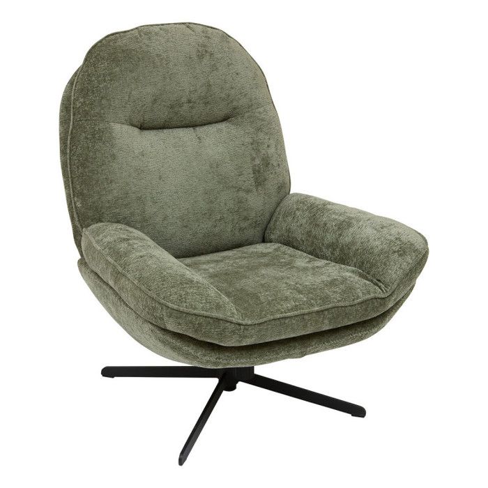 Fauteuil bas pivotant Stelan vert cèdre Atmosphera
