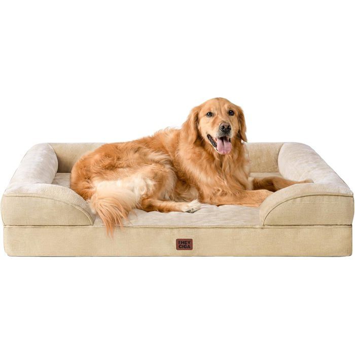 Meilleurs prix pour Panier Chien Xxl Orthopédique 112x81x16.5 cm Mémoire De Forme Déhoussable Lavable Canapé Imperméable Grège