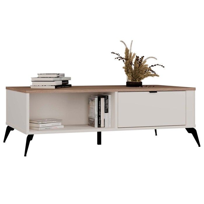Cordoba - table basse - un tiroir et une niche - 110x63x37 cm - chêne castello cachemire