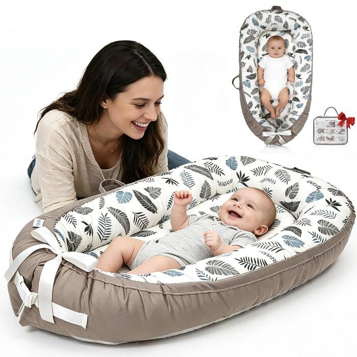 Réducteur de Lit Bébé 100% coton de qualité bébé pour Couffin Nid dAnge et Naissance