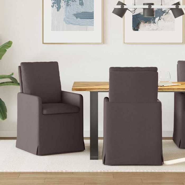 Chaise intérieure moderne vidaXL Fauteuils de salle à manger 2 pcs Marron foncé 57 x 67 x 98 cm(3366）