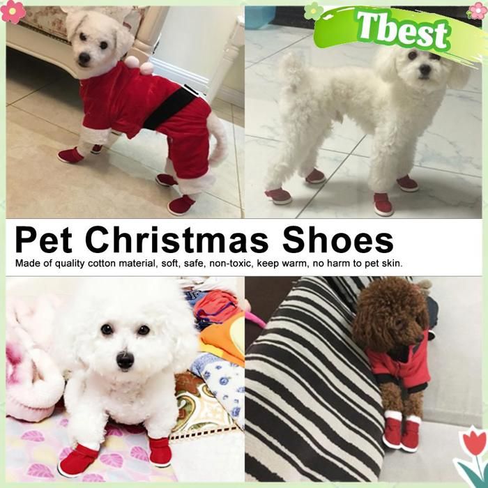 Tbest Chaussures de Noël pour animaux de compagnie Chaussures chaudes de noël animalerie blouson Type 5 (8 3 X 8 3 X 3 5 pouces)