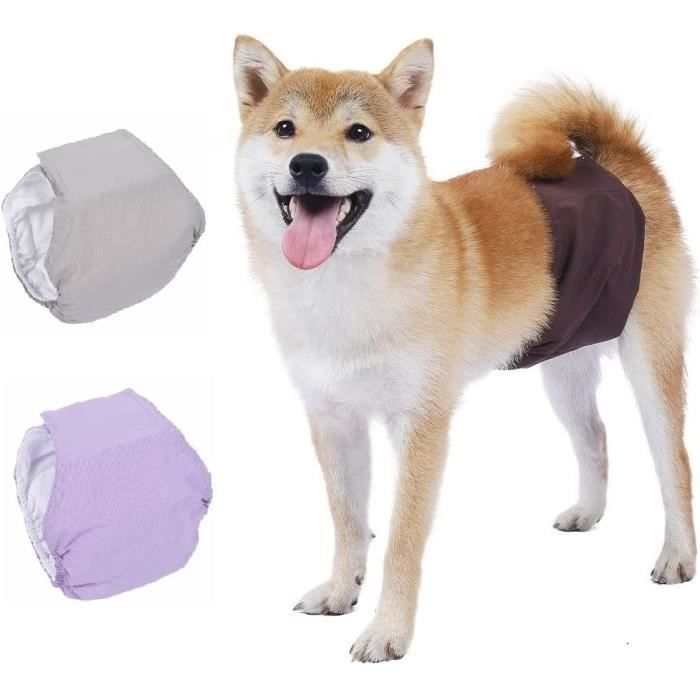 Culottes Lavables Réutilisables pour Chien Male - Protection Incontinence 3 Couches (XS)
