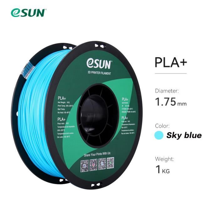 Bleu ciel 1.75 mm - Filament eSun PLA + pour imprimante 3D