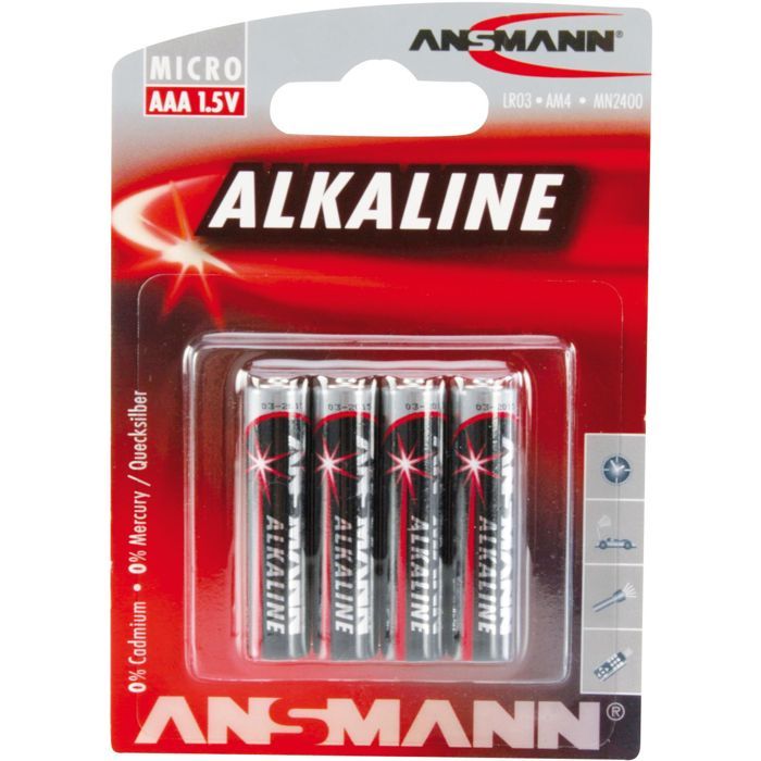 Lot de 4 piles alkalines - 15 V AAA - LR03