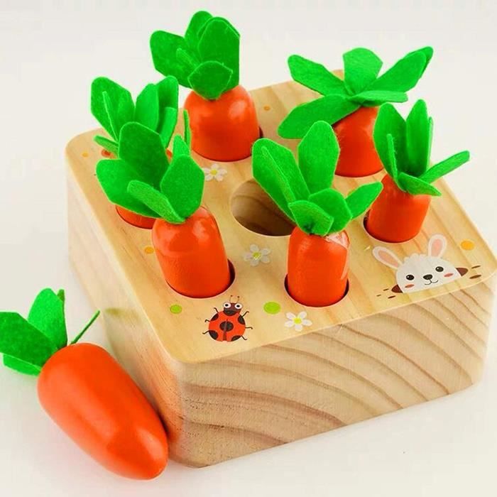 Jouets Educatifs Jeux D Empilage Pour Bebe 1 2 3 Ans Carottes Jouets En Bois Montessori Jouets De Branchement Recolte Jeu D As A153 Cdiscount Jeux Jouets