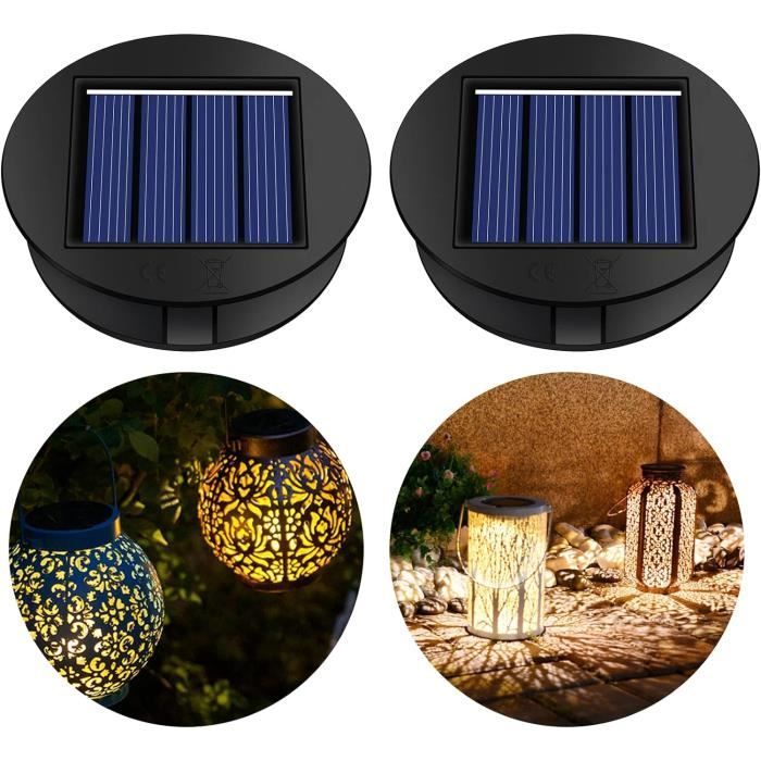 Lot De 2 Lampes Solaires De Rechange Avec Ampoules Led, Étanche Lampes