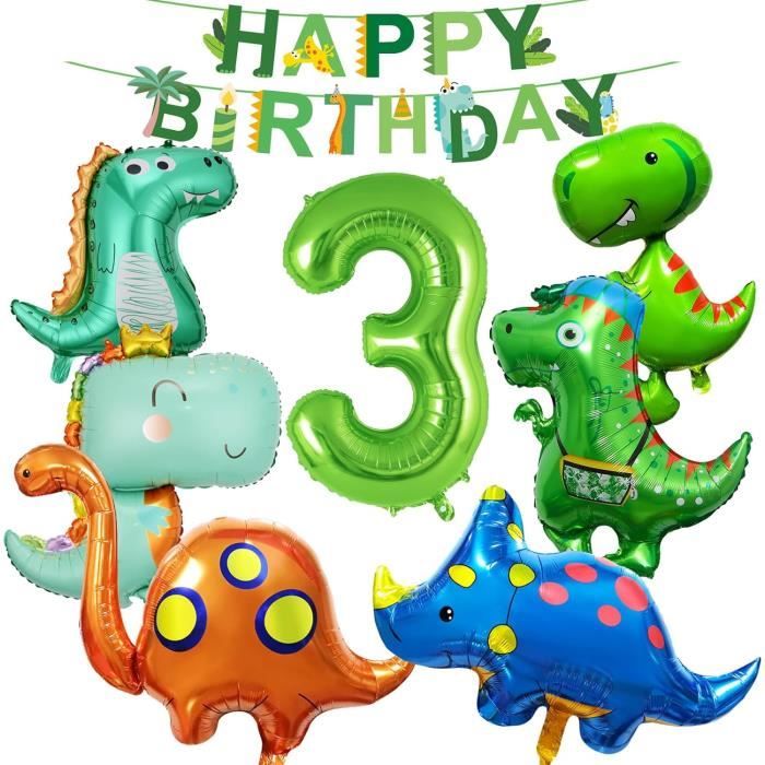 Décorations de fête d'anniversaire dinosaure pour garçon, 3