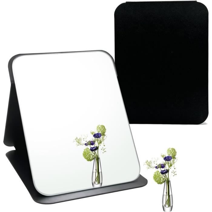 Miroir De Maquillage 3 Panneaux Pliable Avec 8 LEDs - Blanc Ou Noir, Batterie CR2032 Incluses - 8