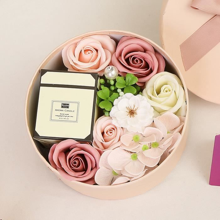 Rose Bouquet Savon Fleur Artificielle en forme de cœur boîte cadeaux St Valentin Neuf