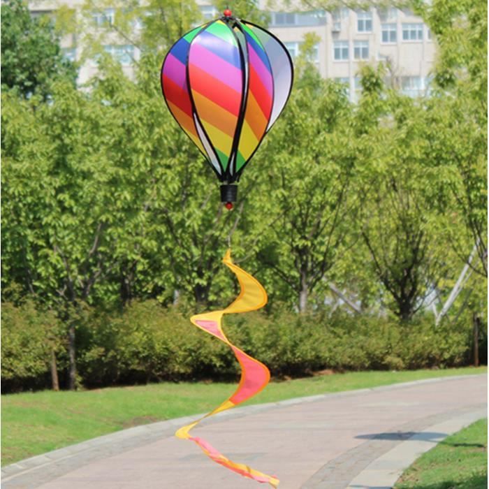#1 Mucjun Ballon a Air Chaud Vents Spinner Montgolfiere Cerf-Volant Jardin Cour Maison Decoration Jouet Manche a Air