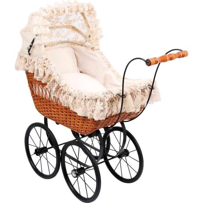 Landau de poupee autrefois belle epoque en rotin capote pliante dentelle 8773 Cdiscount Jeux Jouets