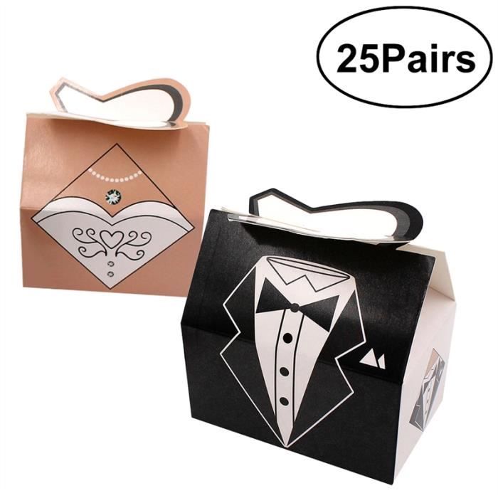 25 Paire De Bonbonniere Mariee Et Le Marie Faveur De Mariage Coffrets Cadeaux Chocolat Doux Robe Smoking Party Favor Achat Vente Boite Cadeau 25 Paire De Bonbonniere Cdiscount
