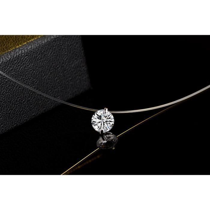 Bijoux Collier Ras De Cou Fil Nylon Diamant Bijou Collier Diamant