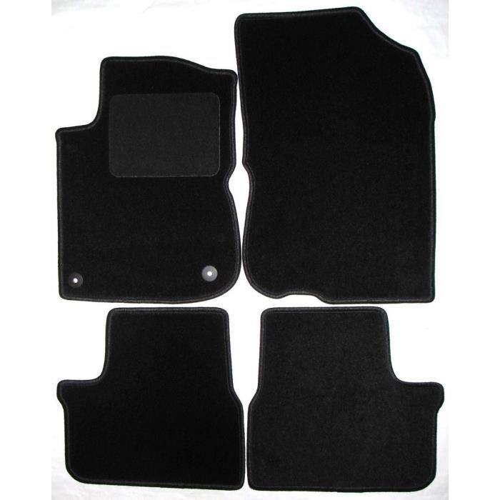 Tapis De Sol Sur Mesure Velours Noir MTM Pour Peugeot 308 II (08/2013-2021) Y Compris Restyling 2017 - Set Complet 4 Pièces