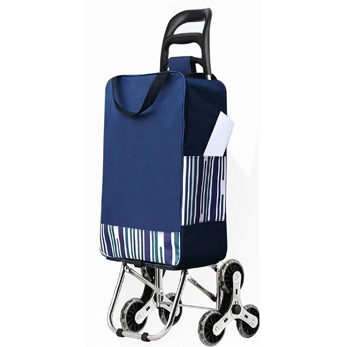 Chariot De Courses Pliable Veemoon – Sac à Roulettes Oxford Capacité XXL Léger Et Pratique Pour Les Courses