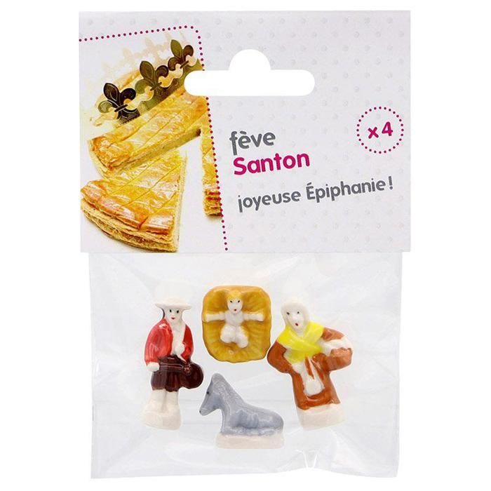 4 fèves en porcelaine - Santons de la crèche - Cdiscount Maison