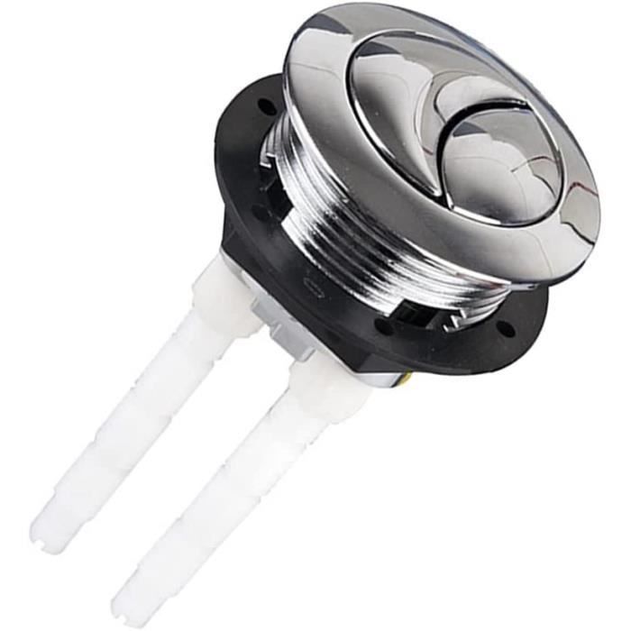 Bouton Chasse D'Eau Double 40mm Chromé - Lot De 2 | Universel Pour WC | Économie D'Eau Et Installation Facile