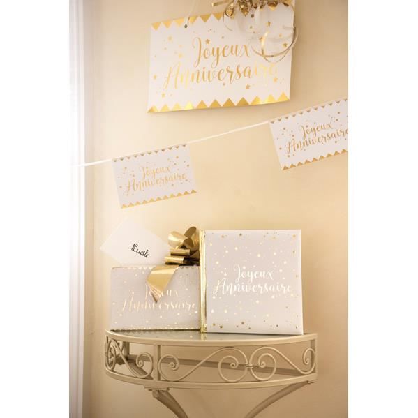 Tirelire Joyeux Anniversaire Metallisee Blanche Et Or Cdiscount Maison