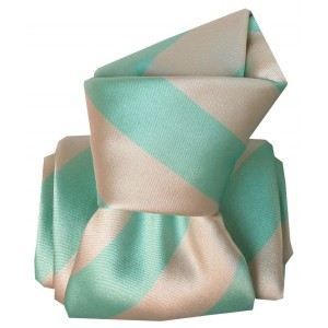 Cravate De Luxe Segni E Disegni - Soie Verte Motif Paisley, Faite Main En Italie