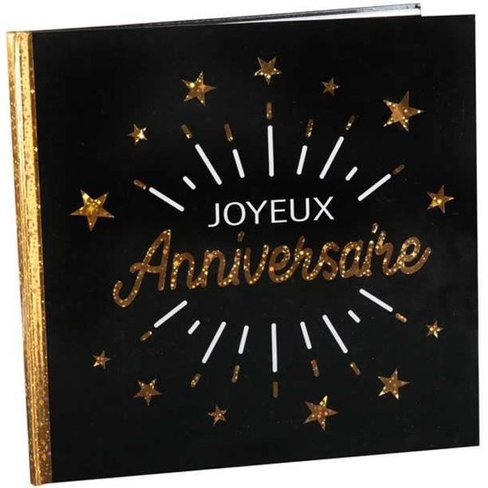 Livre d'or Joyeux Anniversaire noir et or métallisé - Cdiscount Beaux-Arts  et Loisirs créatifs