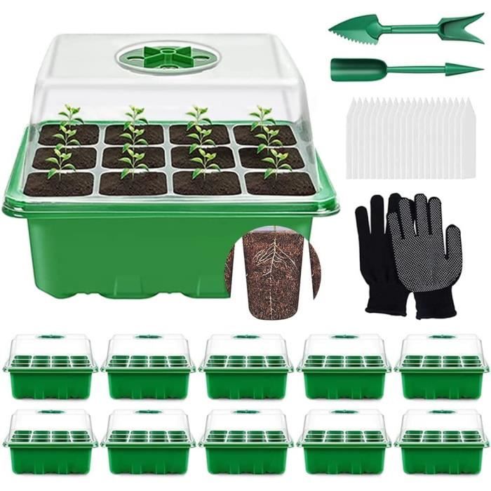 Mini Serre pour Plantes 5 Pices 12 Cellules Intrieure Plateau Semis Bac Mini Serre pour Plantes 5 Pices 12 Cellules Intrieure Plateau Semis Bac
