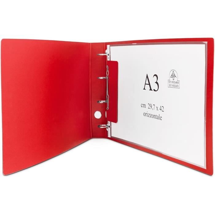 Classeur Prophila Maxi A4 - Vert | Simili Cuir | Mécanisme 4 Anneaux | Pour Feuilles De Stock