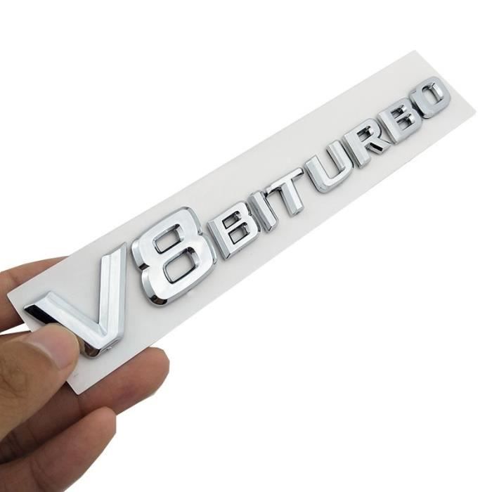 Autocollant 3D ABS Pour Voiture - Emblème V6 Ou V8 Kompressor, Couleur Argentée, Facile à Poser Et Résistant - 7