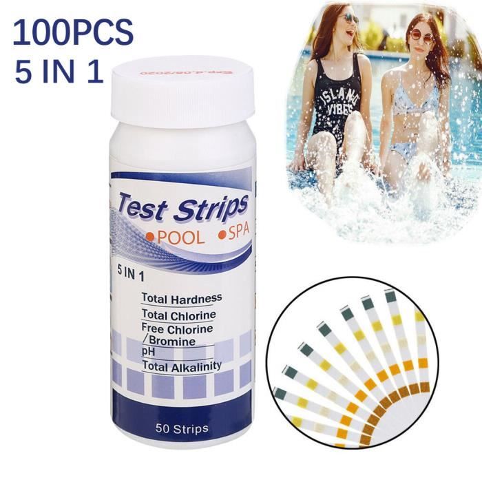 5 En1 Bandelettes De Test D Eau De Spa De Piscine Kit De Durete D Alcalinite Ph Brome De Chlore Return 613 Achat Vente Piscine 5 En1 Bandelettes De Test Cdiscount