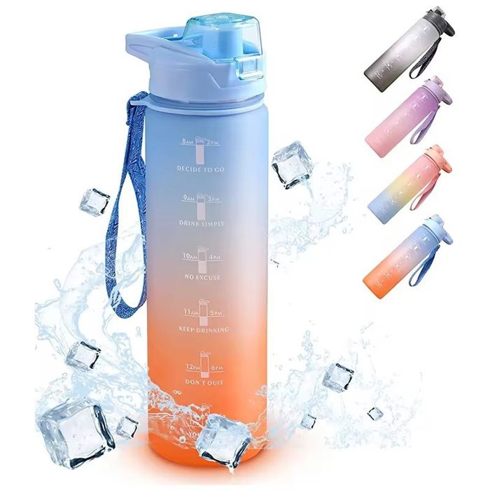 Gourde Sport - MARSEE - 1L - SANS BPA - Étanche - Mixte bleu et rouge