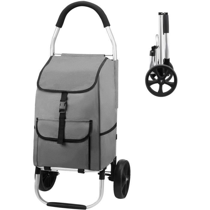 Mfavour 45L Poussette de Marche Pliable Chariot de Courses Caddie a 2 Roues Grands Resistant a l eau