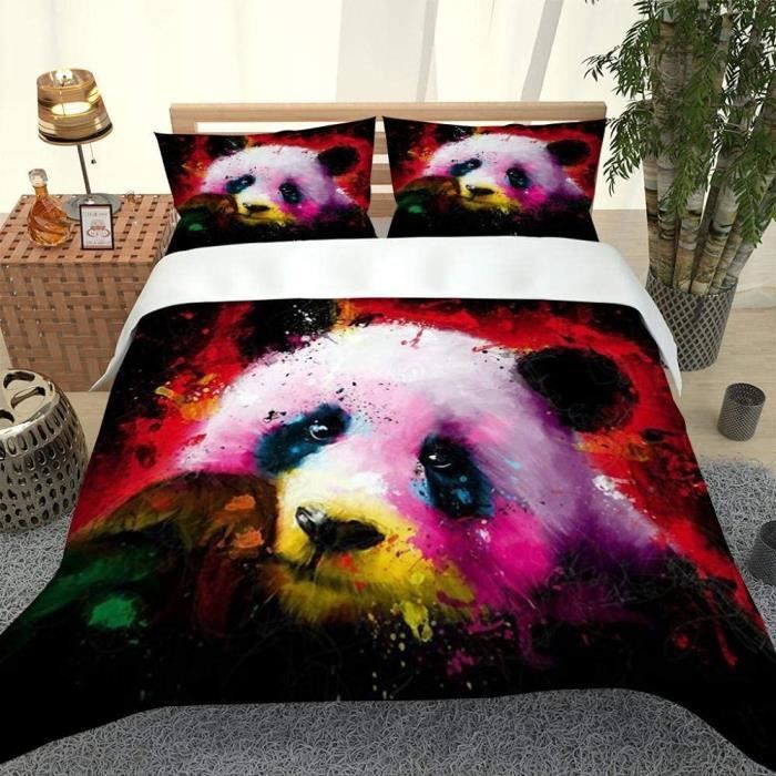 Parure De Lit 3 Pièces Anime 3D - Couette + 2 Taies D'oreiller - Double 200x200cm - 100% Polyester Microfibre