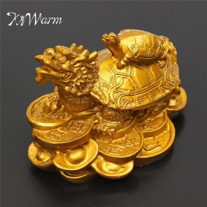 Statuette Cheval Feng Shui En Résine Dorée - Symbole De Chance Et Prospérité Pour 2026 (Année Du Cheval)