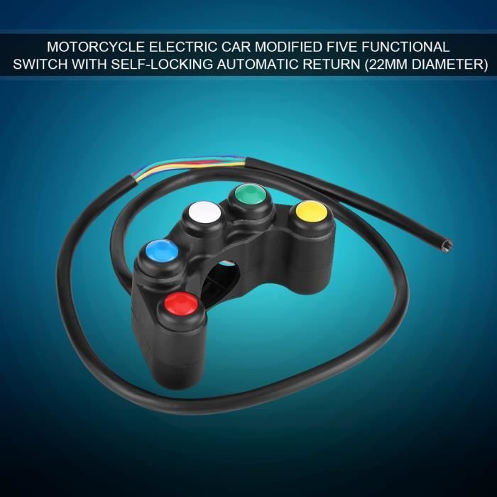 Phare de guidon de moto 7/8 pouces, interrupteur marche/arrêt, bouton lumineux en alliage d'aluminium, interrupteur de projecteur antibrouillard étanche pour Scooter ATV  201355758