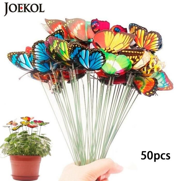 Lampes Solaires Papillons SOLARBABY - 4 Pièces LED Multicolores Pour Jardin Décoratif