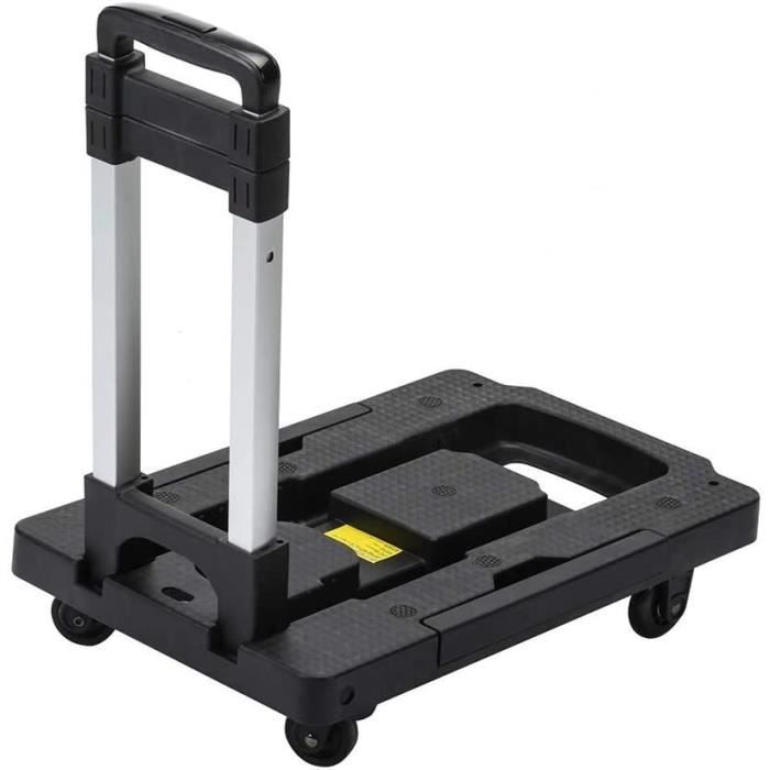 Chariot De Voyage Robuste Acclaim En Acier Tubulaire - Trolley Pliant 50 Kg Avec Poignée Métal 99 Cm Et Base Extensible Noir