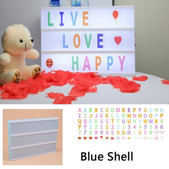 Tableau à lettres lumineux - Boîte à lumière LED avec 96 lettres et Tableau à lettres lumineux - Boîte à lumière LED avec 96 lettres et