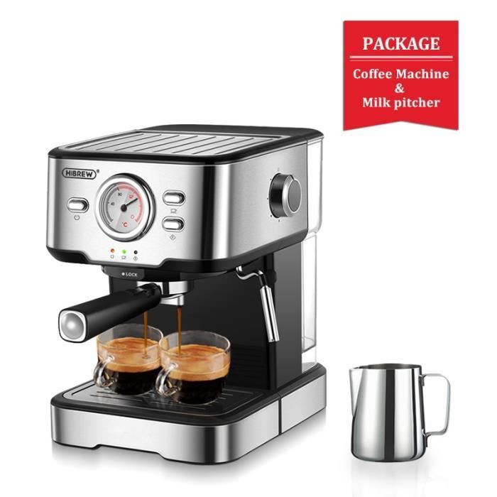 HiBREW – Machine à café Expresso H5 en inox, cafetière semi-automatique, 20 bars, affichage de la température