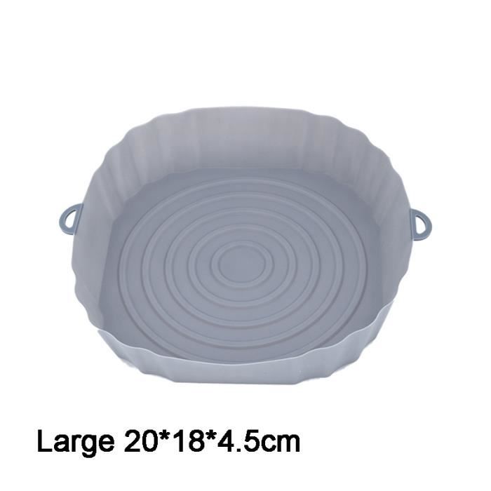 3 Tapis Silicone Pour Airfryer – Diamètre 20 Cm, Gris – Antiadhésif, Réutilisable, Remplacement Panier Friteuse Air