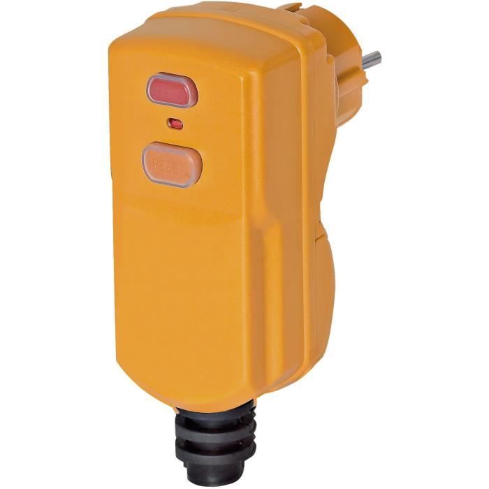 Brennenstuhl Fiche jaune avec protection différentielle 10mA (IP55, pour câble 3G1,5 et 3G2,5)