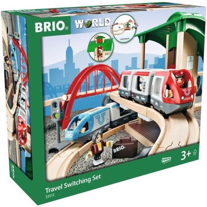 Jouet Hape Circuit de Ville pour Petit Train en Bois 51 pièces