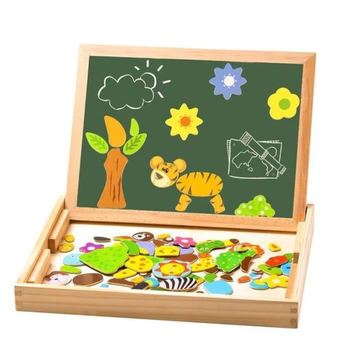 MARGUERAS Puzzles en Bois Magn?�tique Tableau Double Face Aimant?� - Cdiscount Jeux - Jouets