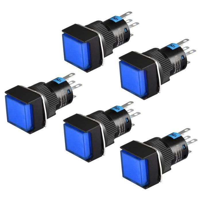 Lot De 4 Boutons Carrés Vintage En Plastique Bleu Marine - Dimensions 30x30 Mm - Pour Vêtements Et Création