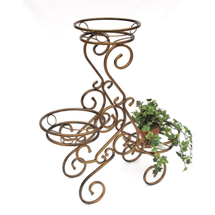 support de fleurs - dandibo - etagère à fleurs - métal - bronze patina - 79 cm - 66 cm - 28 cm
