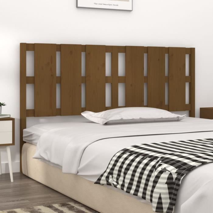 Tête De Lit En Pin Massif Marron Miel - 146x100 Cm, Style Rustique Et élégant Pour Chambre - 6