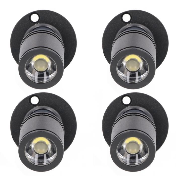 Spots daffichage LED - DUOKON - Mini projecteur 5W - 4 pièces - Réglable - USB - Noir