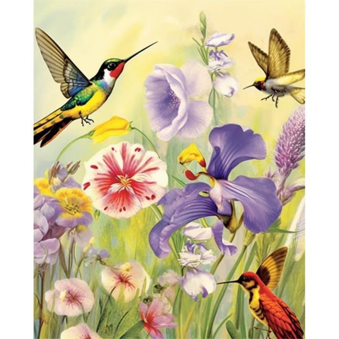 Kit Peinture Diamant Animaux Oiseaux - Toile Complète, Diamants Résine, Adulte/enfant