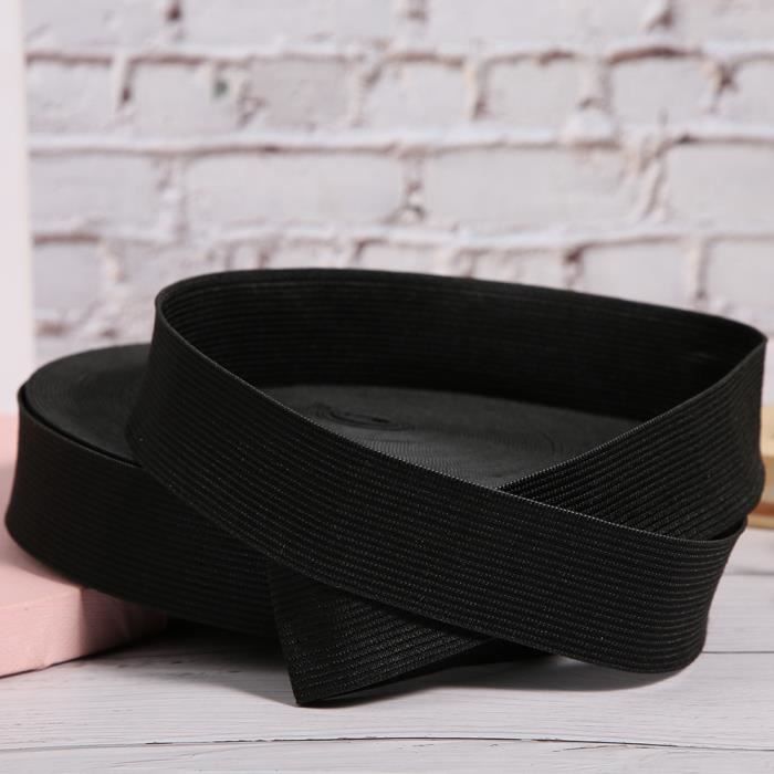Bande Élastique Couture 12 Mm De Large - Rouleau De 10 Mètres Noir - Pour Ceinture Pantalon, Sous-vêtements, DIY